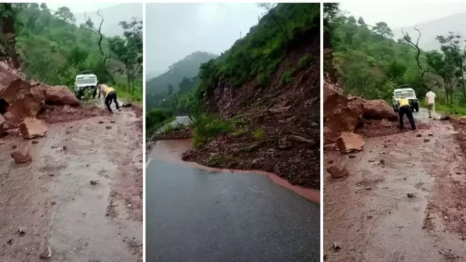 GSI team visits Basohli's landslide-damaged area | Bani-Basohli road link half rebuilt